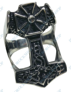 ocelový prsten Thorovo Kladivo - big