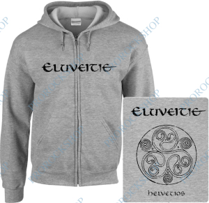šedivá mikina s kapucí a zipem Eluveitie - Helvetios