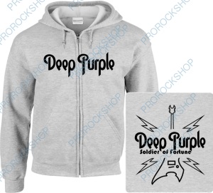 šedivá mikina s kapucí a zipem Deep Purple - Soldier Of Fortune