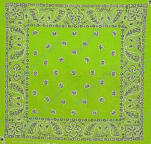 šátek bandana paisley, zelená