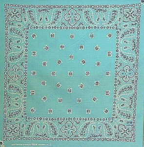 šátek bandana paisley, modrá