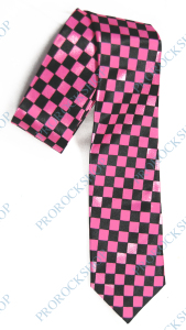 vázací kravata růžová šachovnice