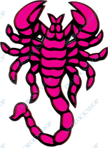 samolepka škorpion - růžový odstín