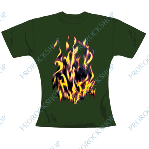 zelené dětské dívčí triko Plameny