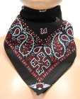 šátek bandana paisley, černo červená