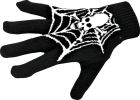 pletené rukavice s pavučinou a lebkou