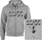 šedivá mikina s kapucí a zipem AC/DC - Flick Of The Switch