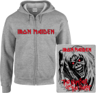 šedivá mikina s kapucí a zipem Iron Maiden - The Number Of The Beast