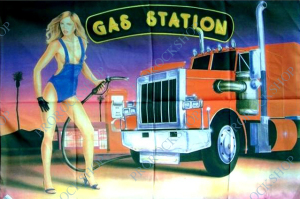 plakát, vlajka truck - Gas Station