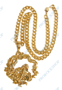 řetěz s medailonem Drak, zlatá barva I