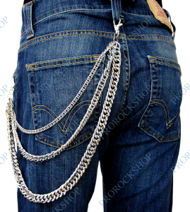 řetěz na kalhoty, různé šířky