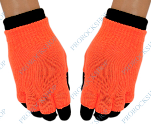pletené rukavice oranžové