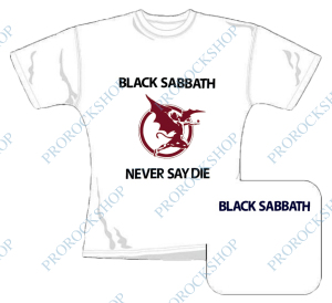 bílé dámské triko Black Sabbath - Never Say Die