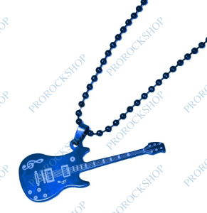 přívěsek na krk kytara, tmavě modrá metalická barva