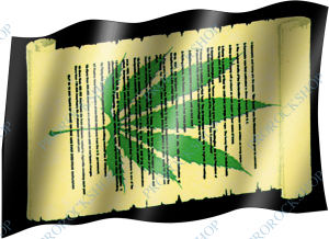 venkovní vlajka Cannabis, pergamen