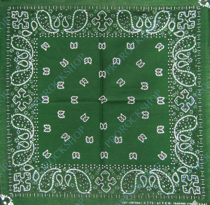 šátek bandana paisley, zelená III