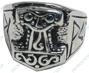 ocelový prsten Thorovo Kladivo - small