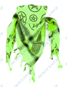šátek palestina, arafat - pentagram pistáciová barva