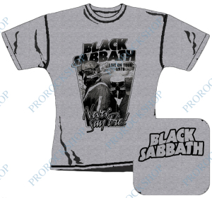 šedivé dámské triko Black Sabbath - Never Say Die