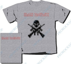 šedivé triko Iron Maiden - A Matter Of Life And Death - gun