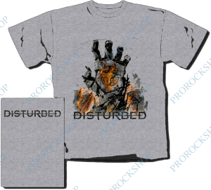 šedivé triko Disturbed - Hand