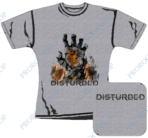 šedivé dámské triko Disturbed - Hand