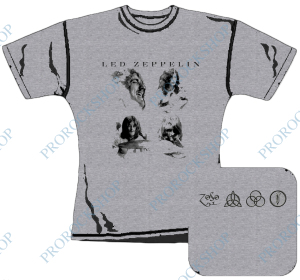šedivé dámské triko Led Zeppelin