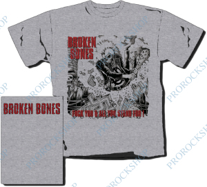 šedivé pánské triko Broken Bones - Fuck You