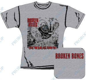 šedivé dámské triko Broken Bones - Fuck You