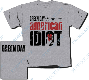 šedivé pánské triko Green Day - American Idiot