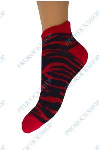 kotníkové ponožky - červená zebra