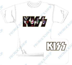 bílé dámské triko Kiss - Band Logo