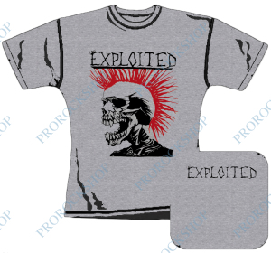 šedivé dámské triko The Exploited - Mohican Skull