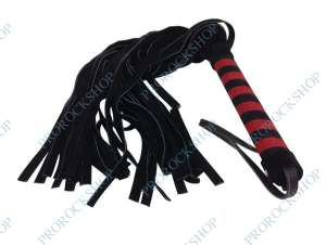 bič 35 Tails Suede Whip Black Red