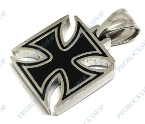 ocelový přívěsek na krk Maltézsky Kříž