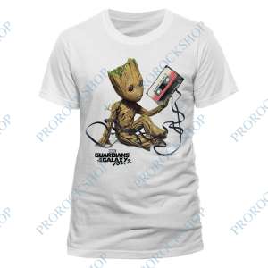 bílé triko Marvel Guardians of the Galaxy Vol.2 Groot & Tape