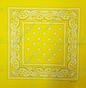 šátek bandana žlutý se vzorem