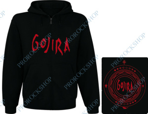 mikina s kapucí a zipem Gojira - logo