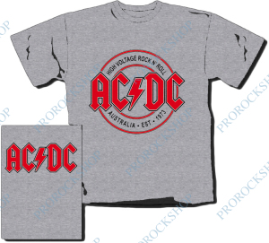 šedivé pánské triko AC/DC - High Voltage Rock And Roll