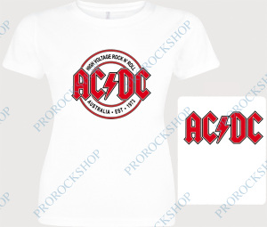 bílé dámské triko AC/DC - High Voltage Rock And Roll