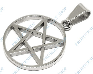 ocelový přívěsek na krk Pentagram 23 mm