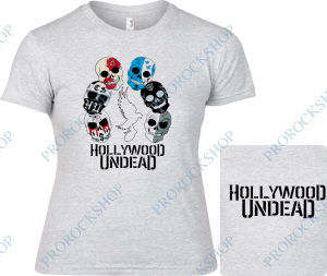 šedivé dámské triko Hollywood Undead - Mask