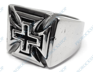 ocelový prsten Maltézský kříž III