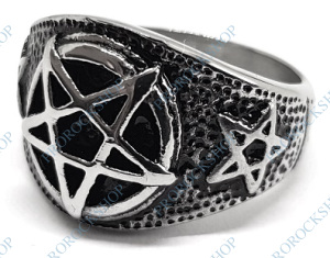 ocelový prsten Pentagram