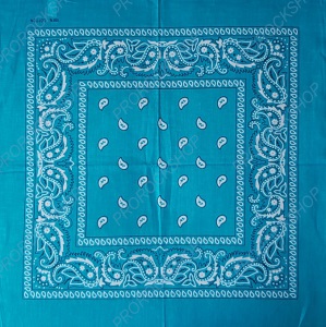 šátek bandana tyrkysová barva se vzorem