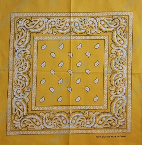 šátek bandana žlutý se vzorem II