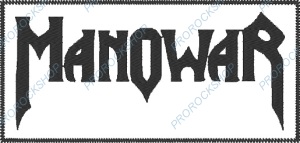 bílá nášivka Manowar - Logo