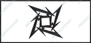 bílá nášivka Metallica - logo