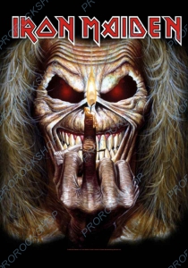 plakát, vlajka Iron Maiden - Eddie finger