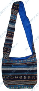 taška přes rameno, žebradlo - modré odstíny se vzorem